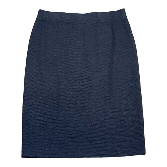 St. John Navy Blue Santana Knit Cardigan & Skirt Suit Set By Marie Gray Size 10 - Picture 8 of 11